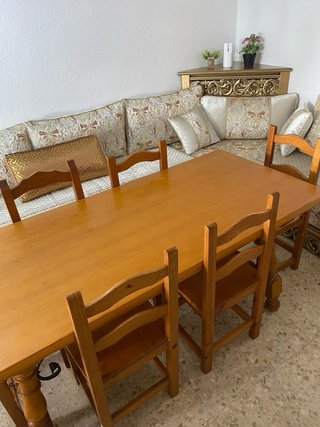 Comedor: Mesa 180x80 + 6 Sillas Madera