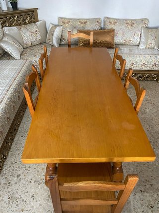 Comedor: Mesa 180x80 + 6 Sillas Madera
