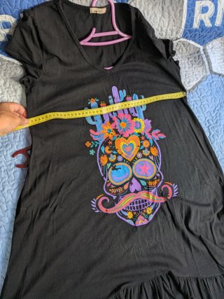 Vestido largo calavera multicolor