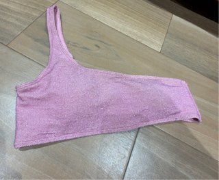 Top Bikini Asimétrico Rosa Purpurina Talla L
