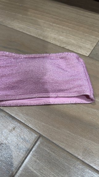 Top Bikini Asimétrico Rosa Purpurina Talla L