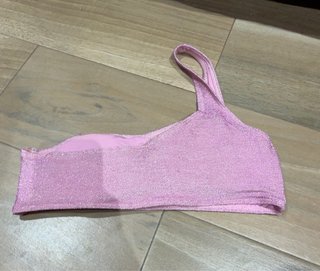 Top Bikini Asimétrico Rosa Purpurina Talla L