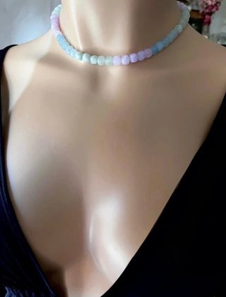 Collar de piedra natural aguamarina y otras