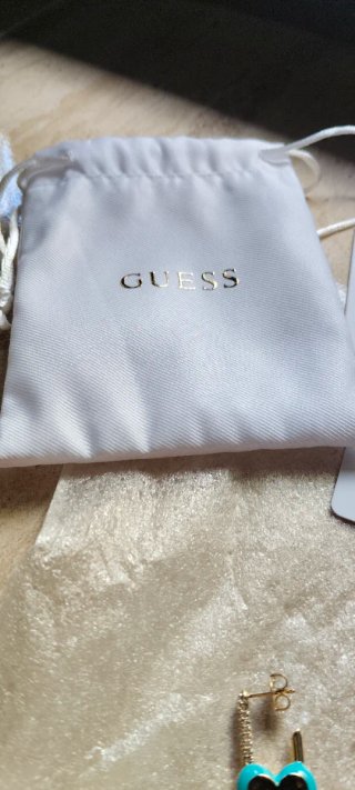 Pendientes Guess Corazón Turquesa y Dorado