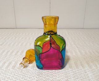 Bottiglia profumo vetro colorato stile Tiffany '70
