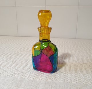 Bottiglia profumo vetro colorato stile Tiffany '70