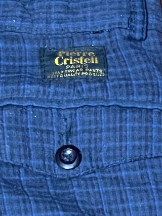 Pantalones largos de cuadros azules