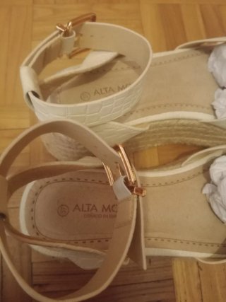 Sandalias cuña esparto beige talla 37