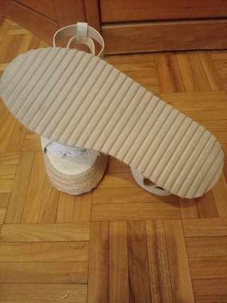 Sandalias cuña esparto beige talla 37