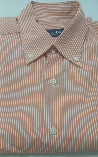 Camisa Massimo Dutti Naranja Rayas Manga Larga