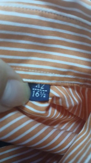 Camisa Massimo Dutti Naranja Rayas Manga Larga
