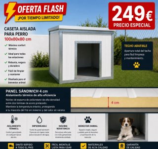 Caseta Perro Aislada 100x80x80 cm
