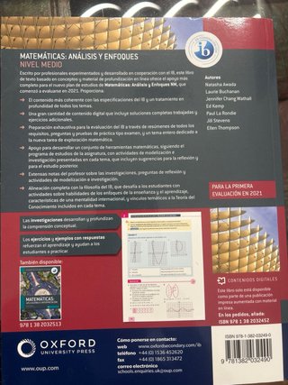 Matemáticas análisis y enfoques. Libro del alum...