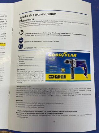 Taladro Percutor Goodyear 900W