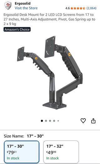 soporte de escritorio ErgoSolid F160 para 2 monito