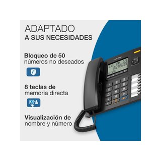 Alcatel teléfono sobremesa con altavoz negro