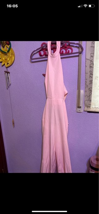 Mono rosa halter espalda abierta