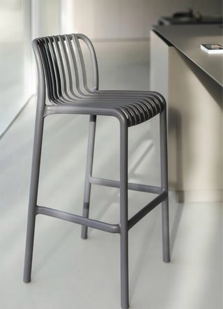 4 Taburetes Altos Cocina o Jardín Gris