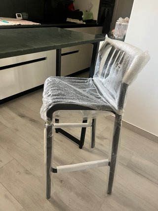4 Taburetes Altos Cocina o Jardín Gris