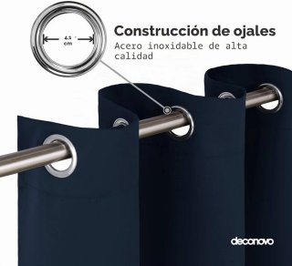 Cortina Opaca Térmica Azul marino 260x140