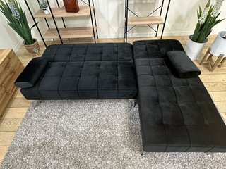 Sofá Cama Chaise Longue Negro Modificable