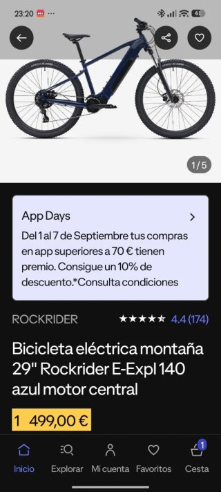 Bicicleta Eléctrica Montaña Azul