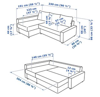 Sofá Cama Friheten 3 Plazas Ikea Gris