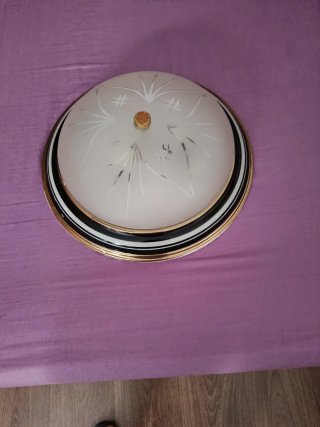 Plafón techo cristal esmerilado vintage