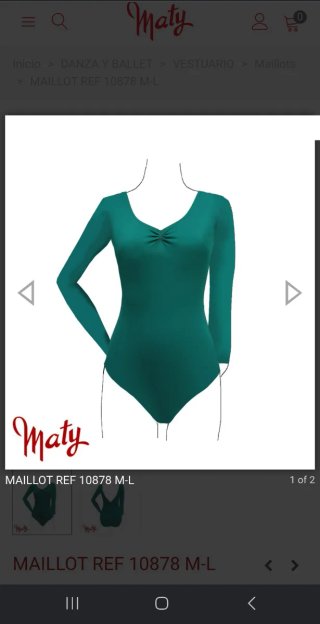 Maillot marca Maty. De danza y baile