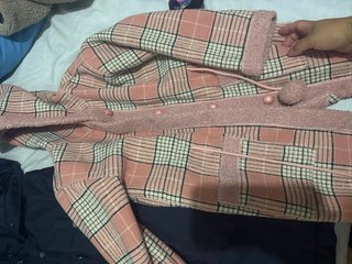 Chaqueta cuadros rosa y blanco talla 9