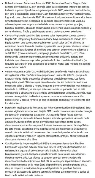 Cámara 4G Exterior Solar con Tarjeta SIM