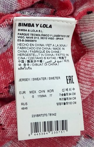 Jersey Bimba y Lola Corazones Talla L