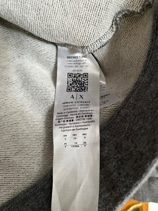 Sudadera Armani Exchange gris cremallera