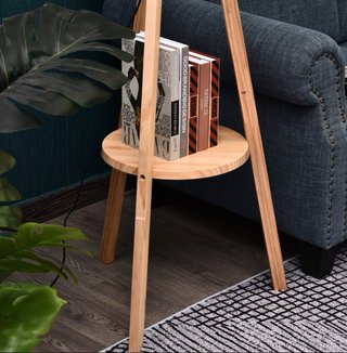 Lámpara Pie Trípode Madera