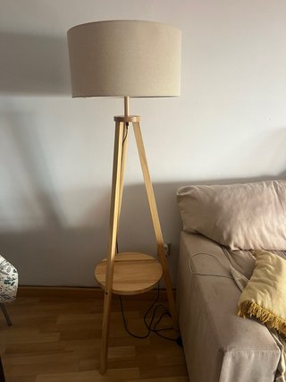 Lámpara Pie Trípode Madera