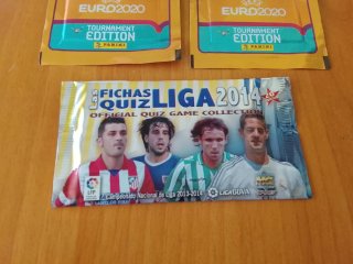Sobres Panini Euro 2020 y Fichas Quiz Liga 2014