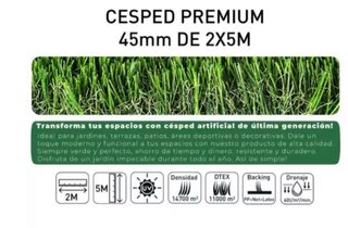 Césped artificial Premium 45mm 2x5