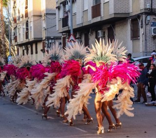 Traje de Carnaval Rosa y Blanco