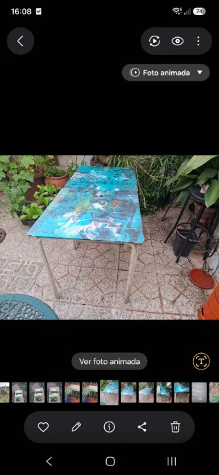 Mesa de bar vintage doble tubo 70x70 cm