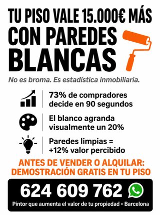 Tu piso vale 15.000€ más con paredes blancas
