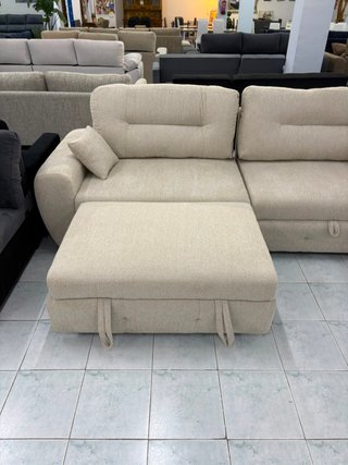 Sofá Cama Tapizado Beige Almacenaje NUEVO