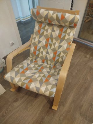 Mecedora Ikea Madera Tela Geométrica