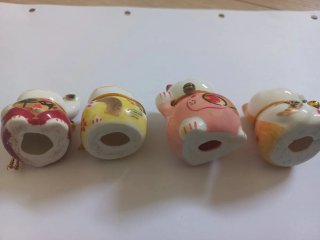Colección 4 gatos de porcelana Maneki Neko