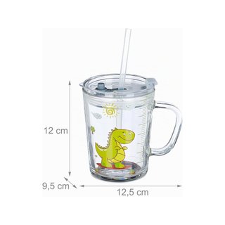 Relaxdays vasos niños dinosaurio 400ml