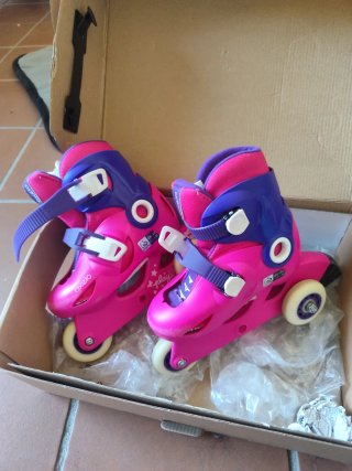 Patines Oxelo Niña Talla 26-28 Rosa/Morado