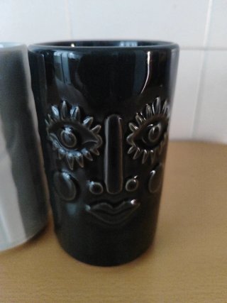 Vasos de cerámica decorados (Set de 4)