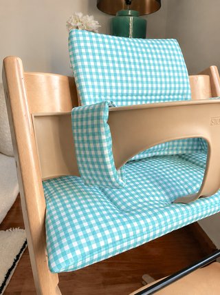 Cojín a cuadros para trona Stokke Tripp Trapp