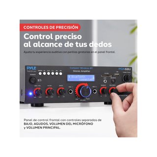 Pyle amplificador audio 200W Bluetooth USB
