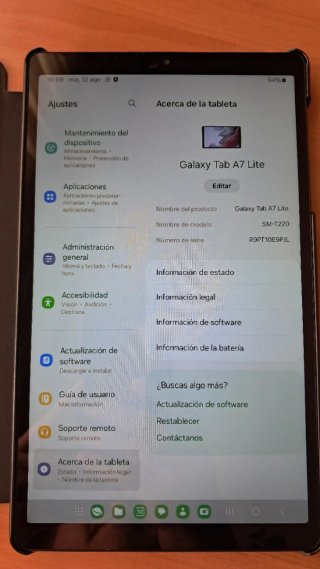 Samsung Galaxy Tab A7 Lite Negra