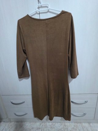Vestido marrón adornos talla M